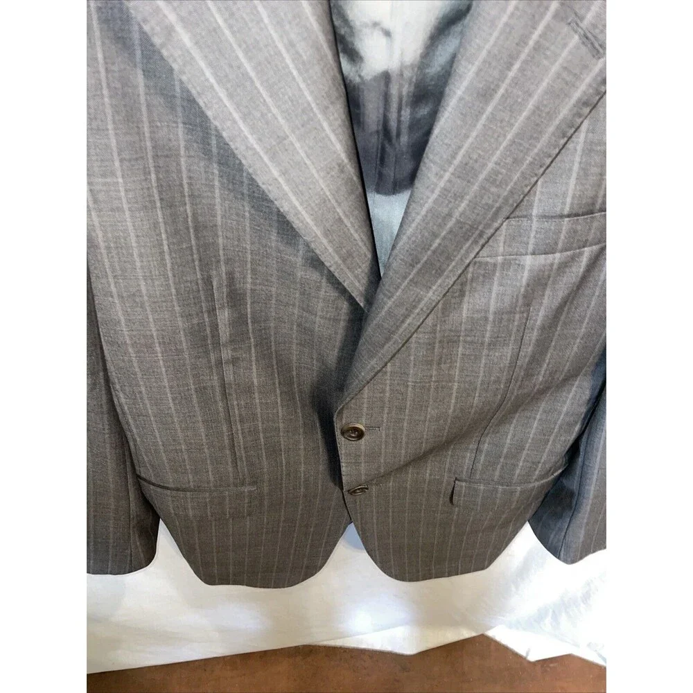 Samuelsohn Men’s Ing Loro Piana Blazer 38R Gray Striped Tasmanian 150’s Wool